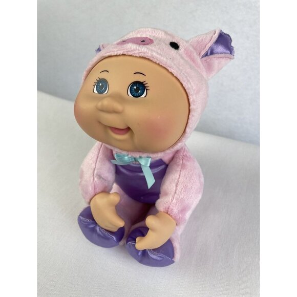 Cabbage Patch Kids Cuties 10" Doll Pink Pig Barnyard Thumb Sucker Plush Outfit B - Picture 3 of 10